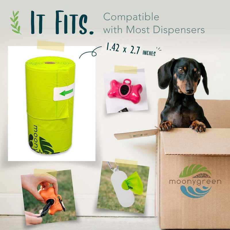 moonygreen Dog Poop Bag, Compostable Doggie Poop Bags with Handles, Easy-Tie Pet Waste Bags, Eco-Friendly, Unscented, Vegetable-Based, Extra Thick Leak Proof, for Dogs and Cat Scoops, 120 Bags - Image 4